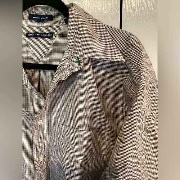 Tommy Hilfiger - Big Men’s Weekend Classics Brown Plaid Shirt - Sz 17-1/2” - Picture 3 of 5